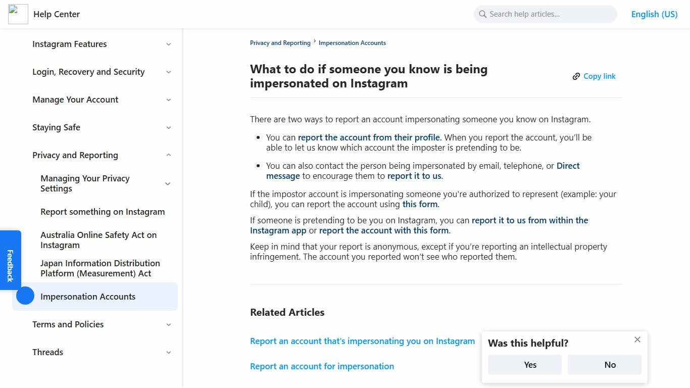 What to do if someone you know is being impersonated on Instagram | Instagram Help Center